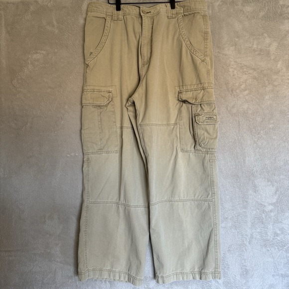 Vintage Unionbay Men's Cargo Utility Pants Size 38x30 Preowned Beige - Picture 1 of 9